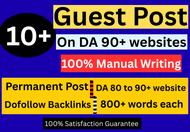 10 Guest post web2.0 Site write Unique article 800+ words and Quickly publish on DA 90+ website