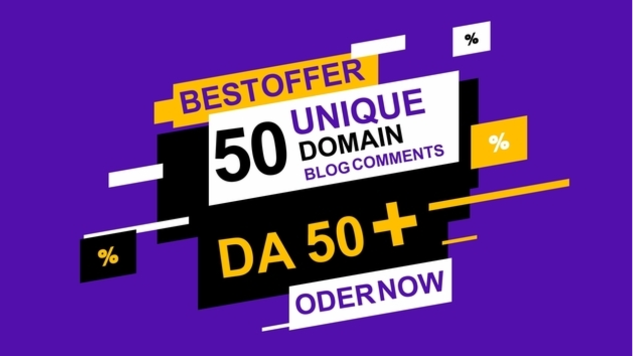 I will do 50 unique domain blog comment with da 50 pl...