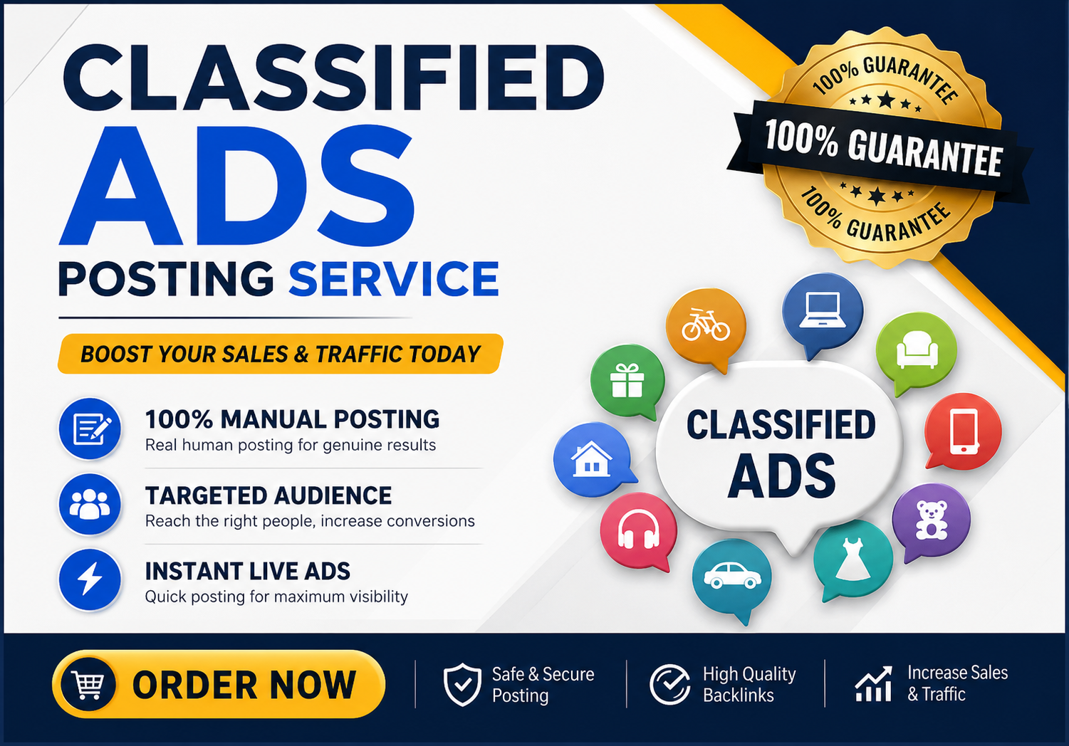 I Will Post 50 Classified Ads on High Domain Authorit...