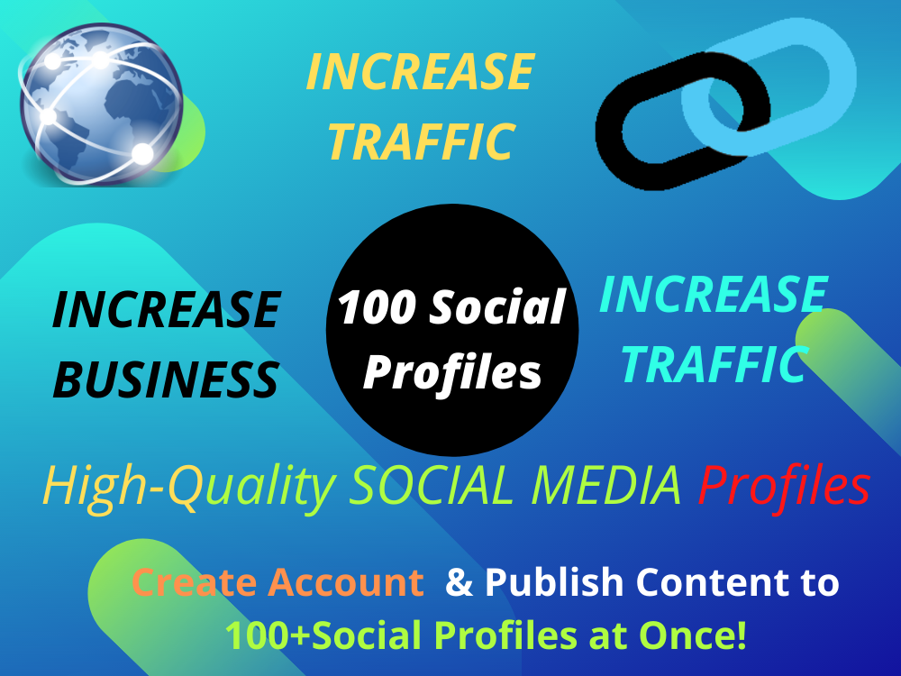 I will create 100 social profiles live backlinks for ...