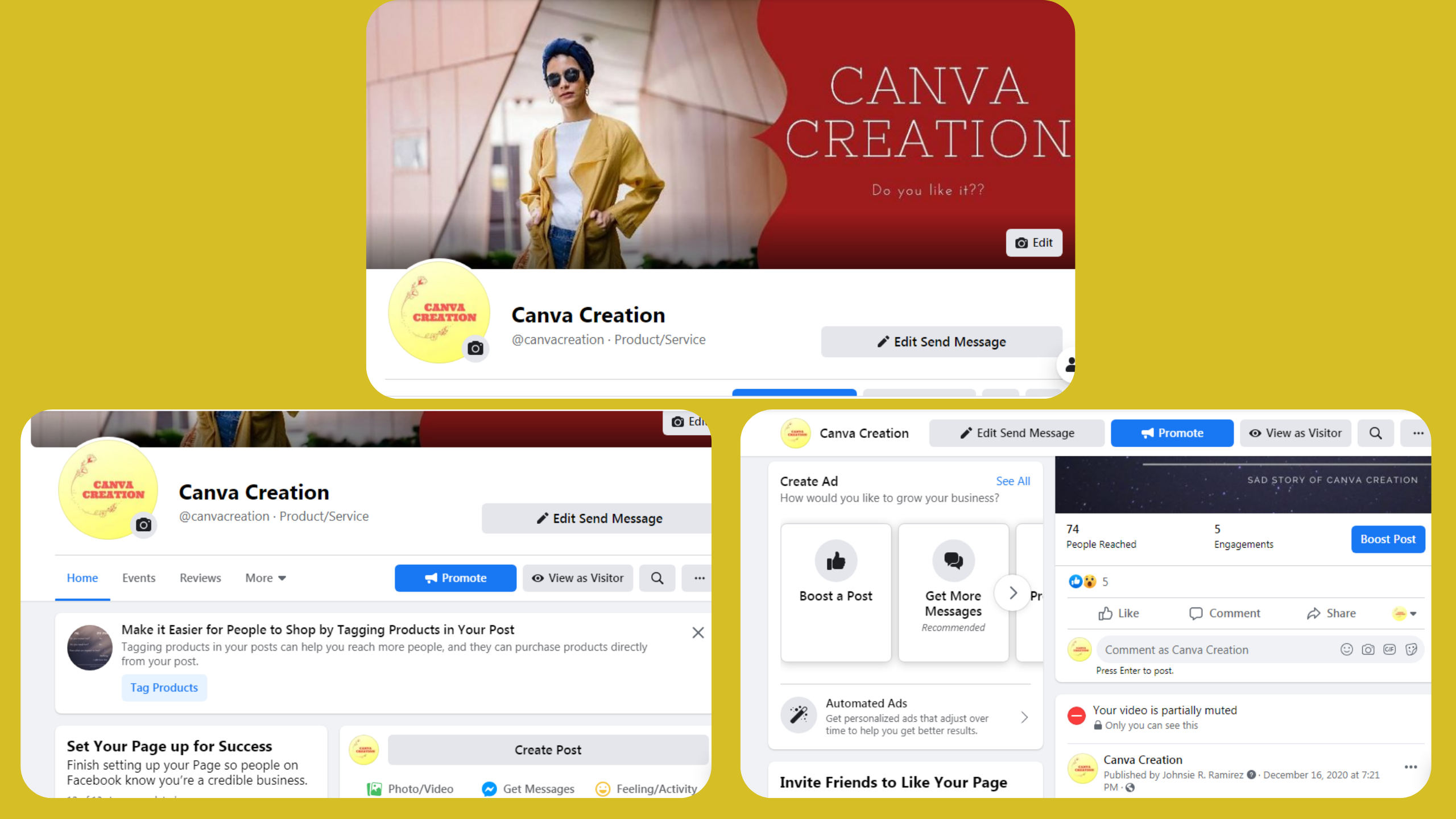 I will create a professional Facebook business page .