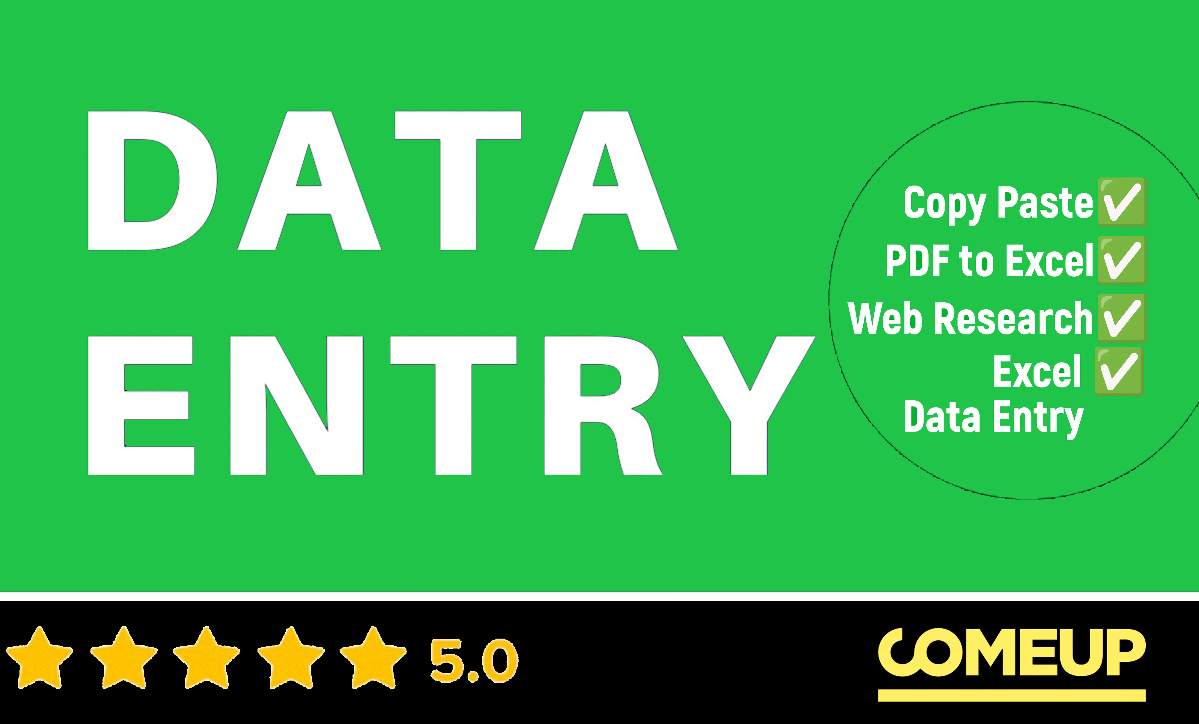 I will provide top quality data entry, copy paste an...