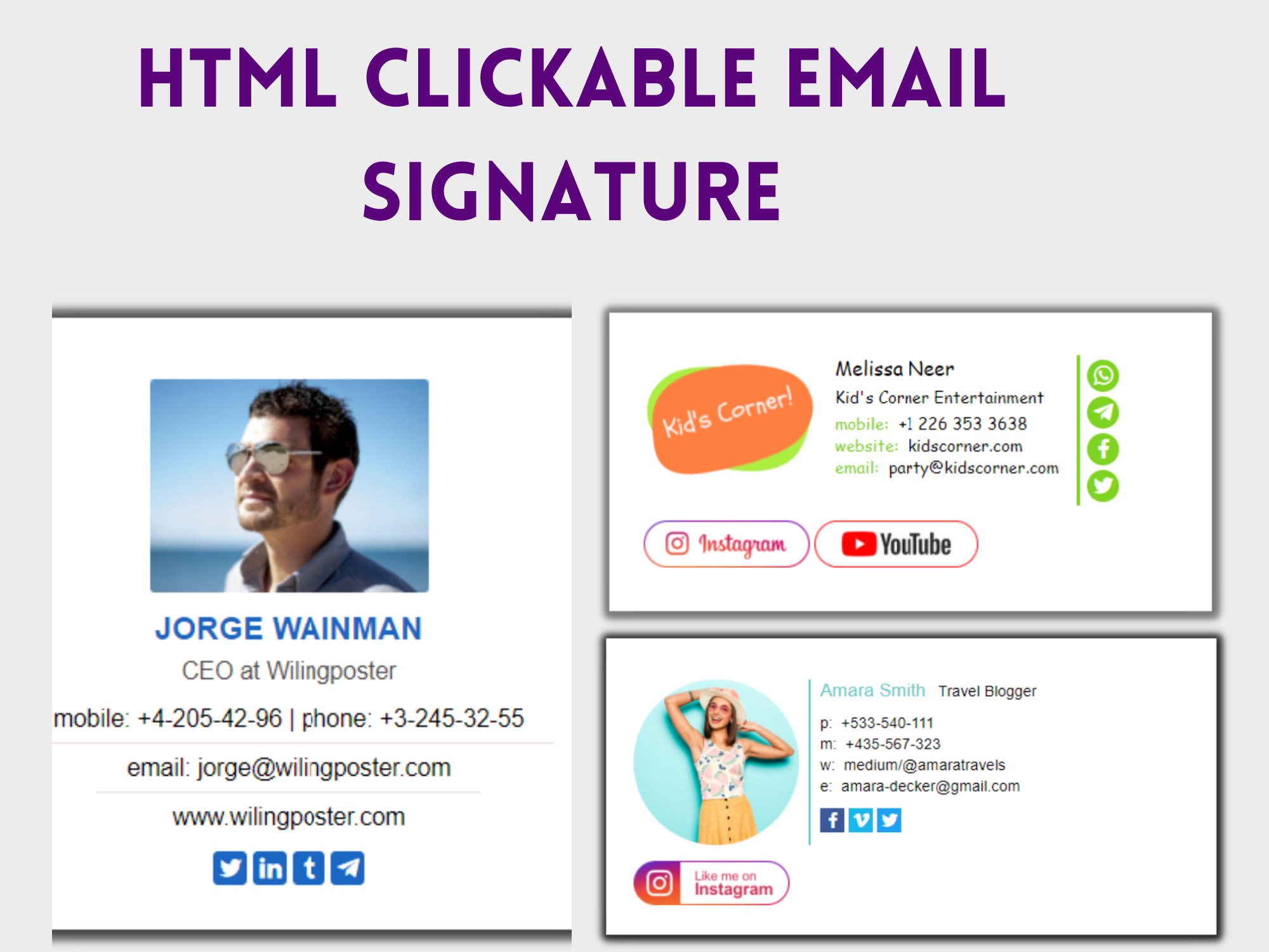 I Will Design Professional Looking Clickable HTML Email Signature, Outlook Signature