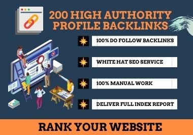 I will manually do 200 high domain authority profile ...