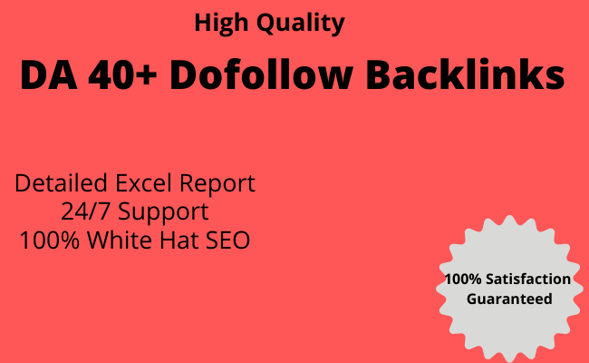 high quality dofollow SEO backlinks da 40 plus white ...