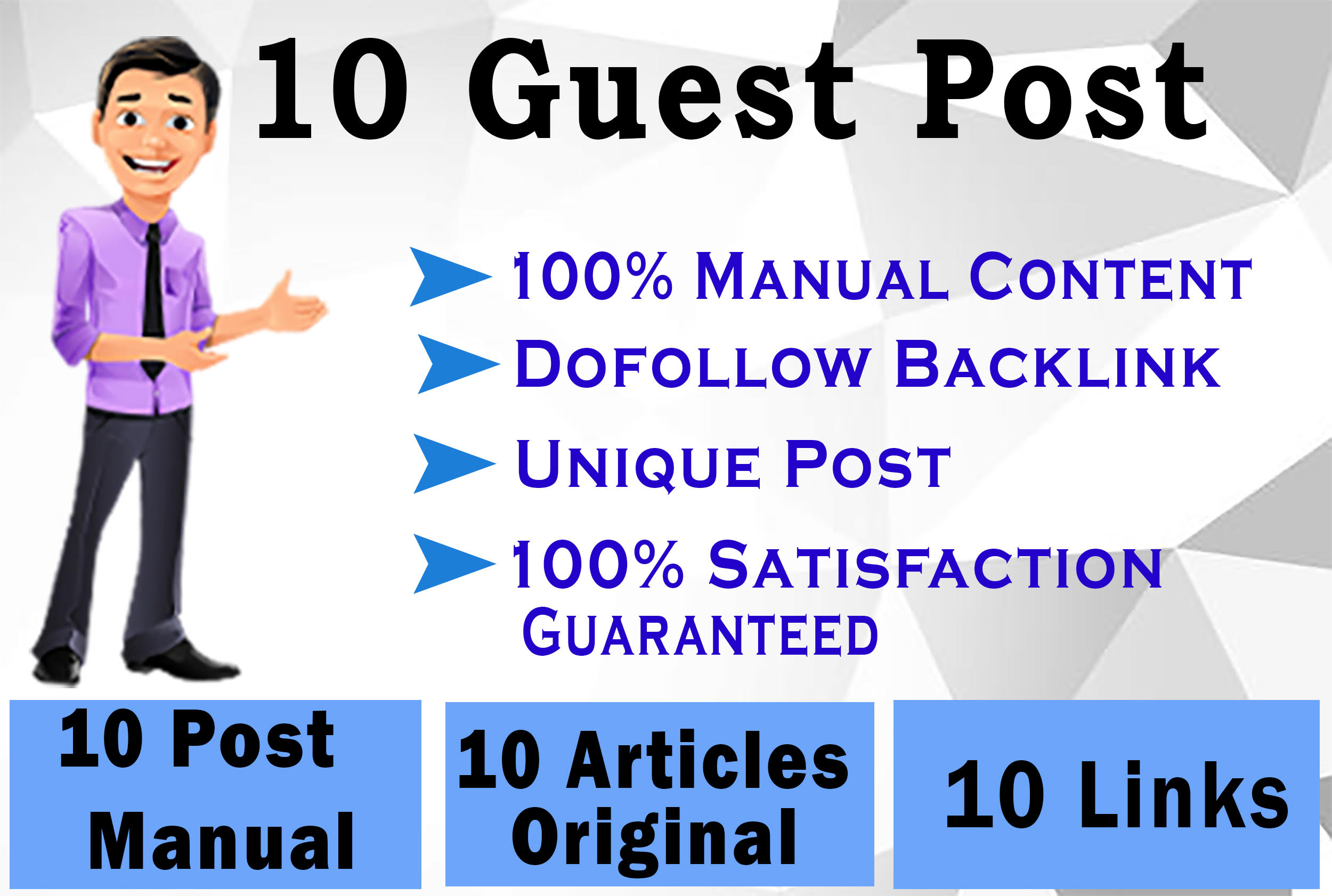 I will do 10 guest posting on High Domain Authority S...