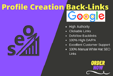 I Will manually Create 150 profile backlinks from the high DA website's SEO ranking. 