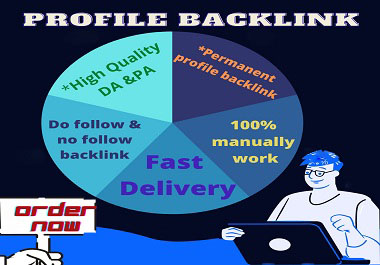 I will manually create 50 profile backlinks from high DA websites 