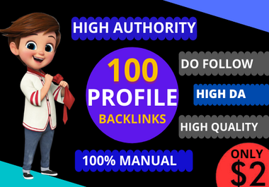  I will do 100 Dofollow High Authority SEO Profile Backlinks 