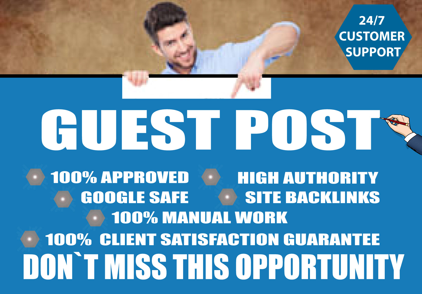 I Will Write and publish 6 guest post on high DA 65 to 80 websites 