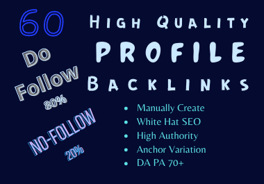 6o Top Quality Profile Backlinks