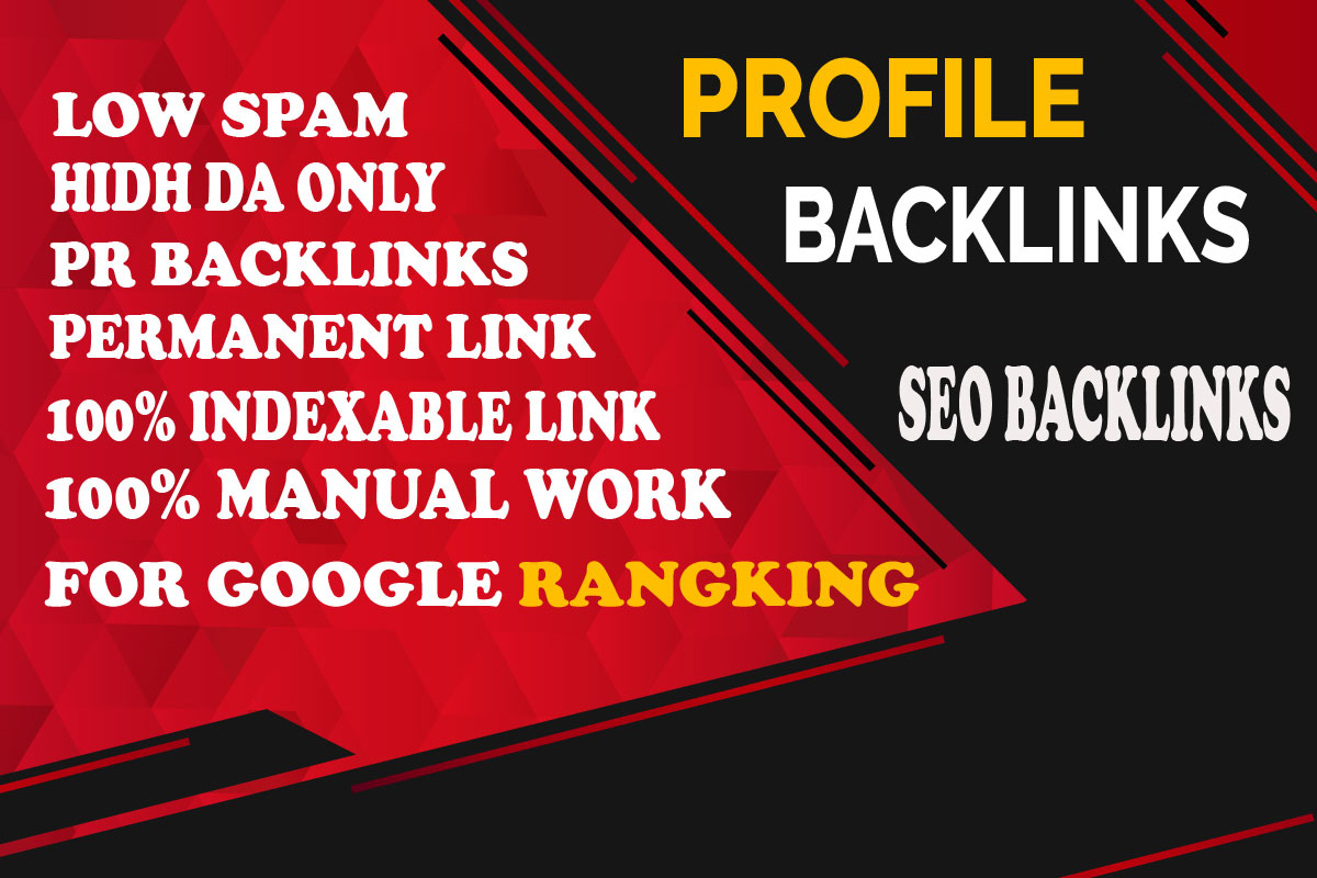 I will create 100 High Quality Dofollow SEO Profile Backlinks, Link Building service