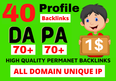 I will build your website link 40 Dofollow Profile Ba...