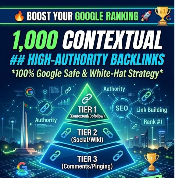 1000 contextual SEO link building Google friendly backlinks service