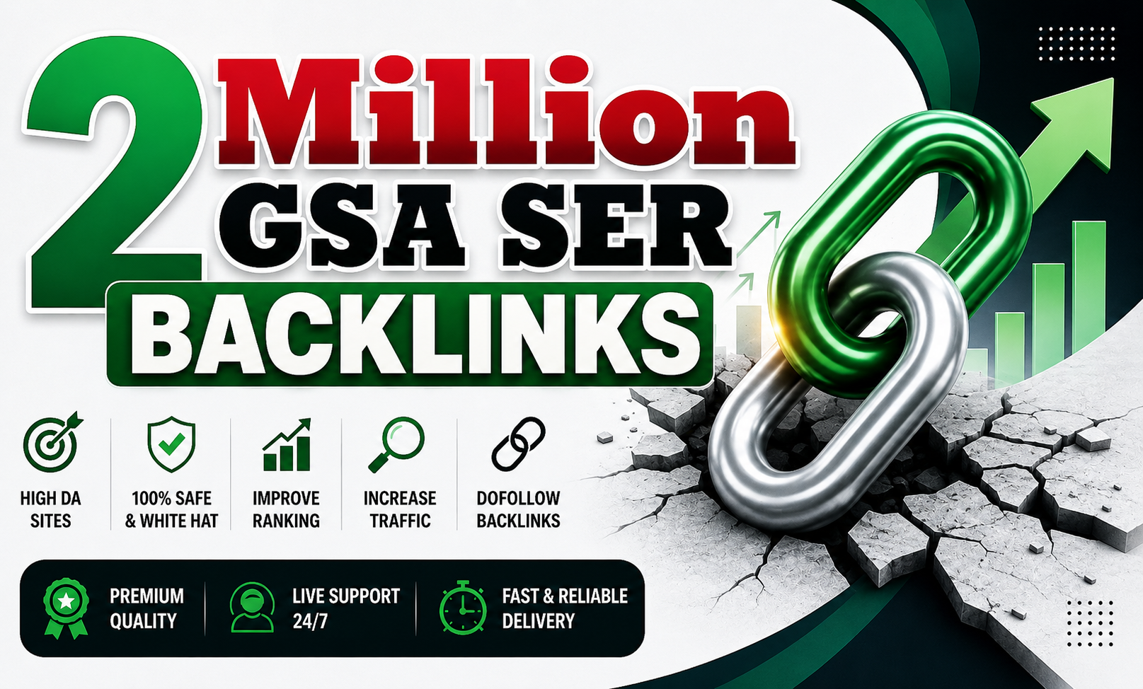 For all kinds of sites 2,000,000/ TWO MILLIONS GSA SER BACKLINKS FOR FAST GOOGLE RANKING