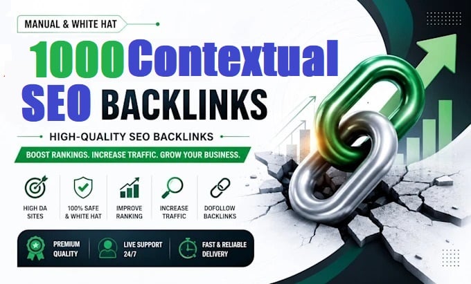  1000 contextual DA 70+ SEO link building Google friendly backlinks service