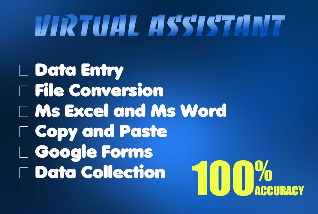 I will do accurate data entry, copy paste jobs