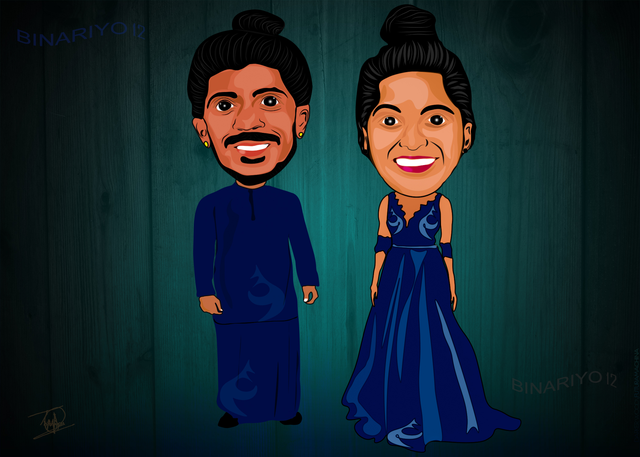  I will your cartoon vector portrait