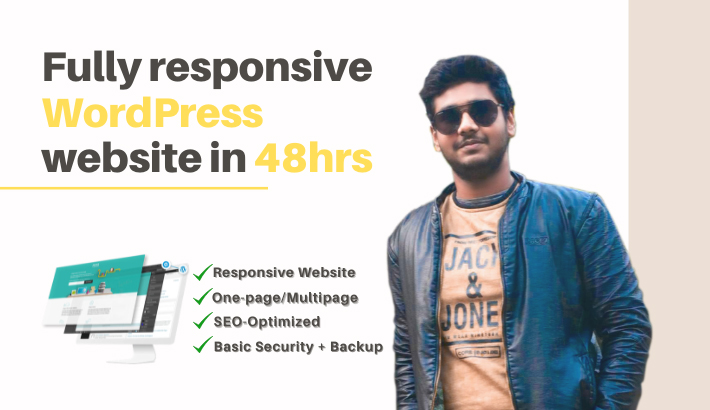 Create you a full responsive wordpress website in 48h...