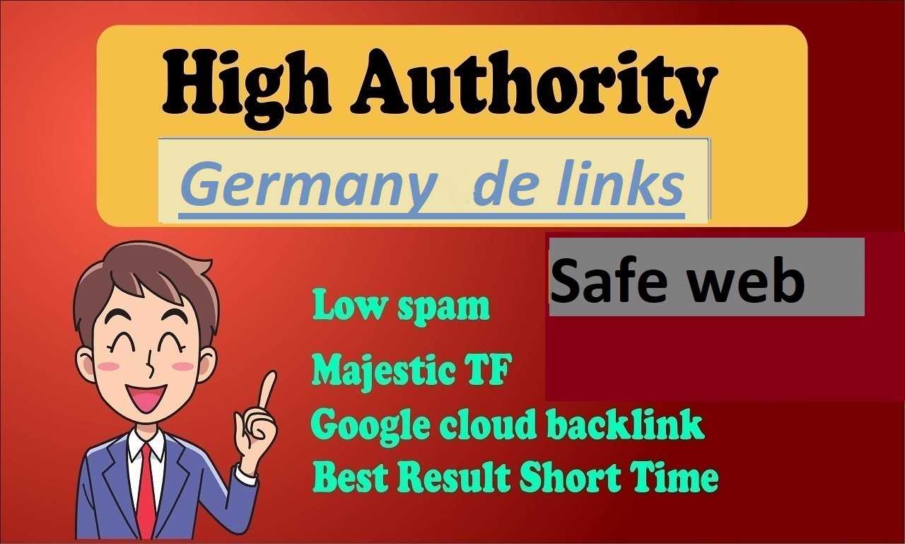 20 German backlinks High DA PA Germany link building de domain sites.