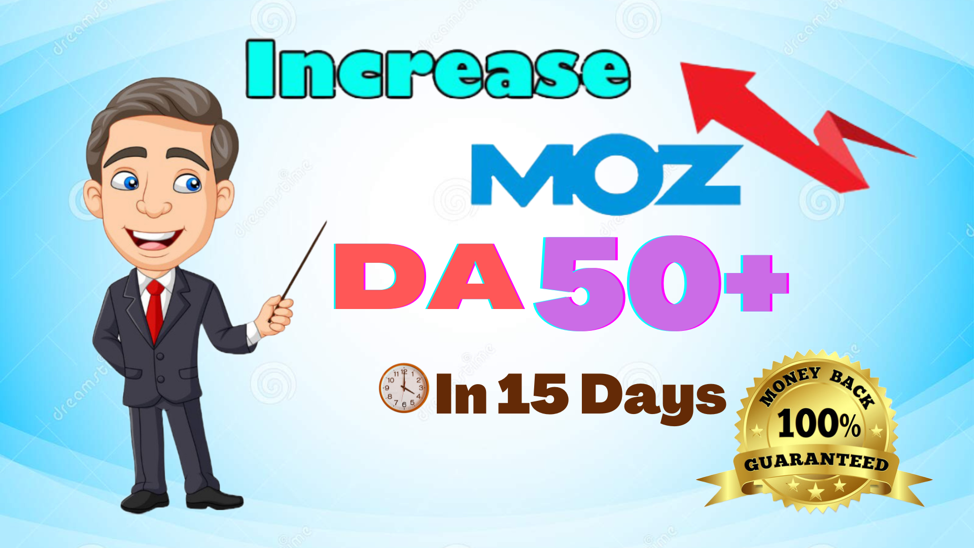 I will increase domain authority moz DA 50plus Within 30 day