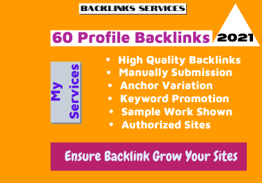 60 High Authority Social Profile Backlinks with trusted links-manually 