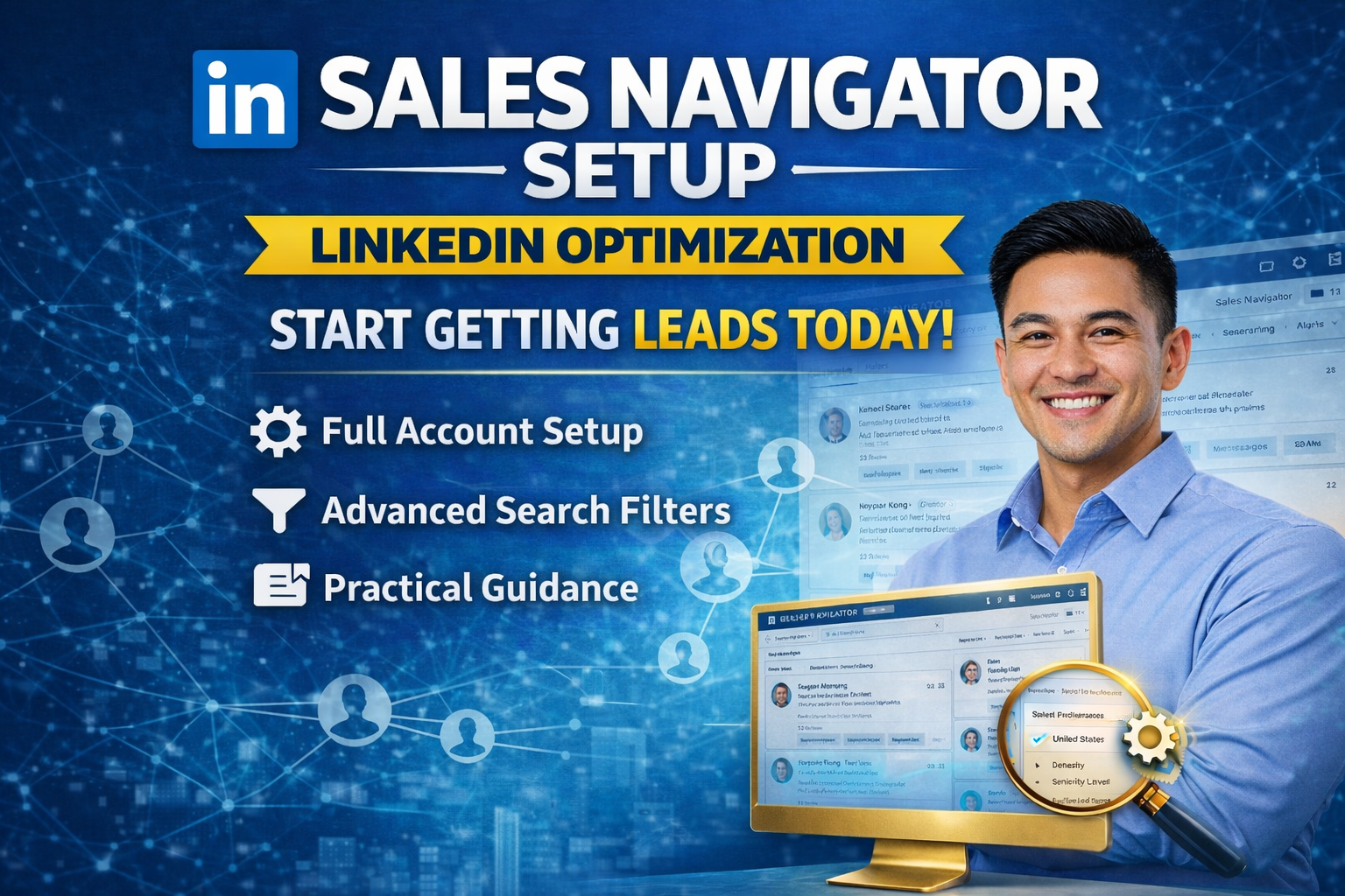 I will set up linkedin sales navigator for your profile at low cost