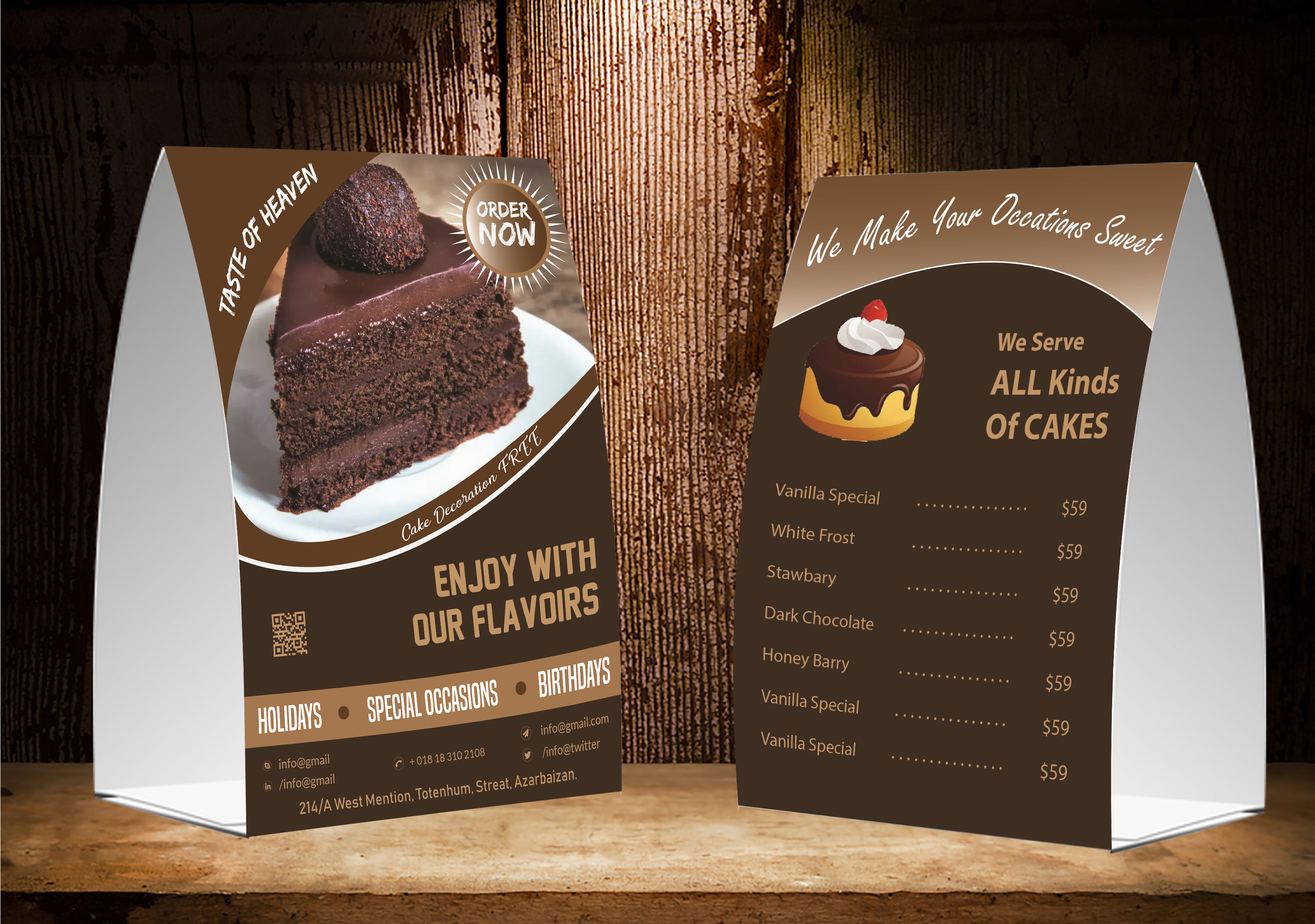  I will create table tent, menu, and table calendar design within 24 hours