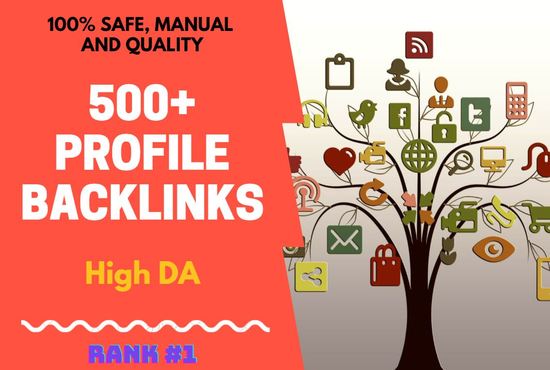 500 high quality do follow profile SEO backlinks high da 