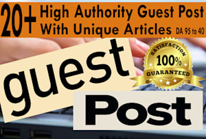 I give you guest post service on da 72