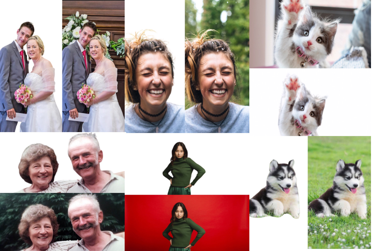 Remove image background/ change to transparent , white or any selected color 