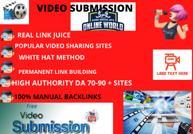 I will provide 70 manual video submission or upload t...