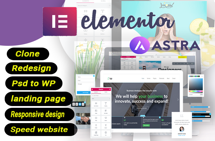 create modern, responsive wordpress website with ele...