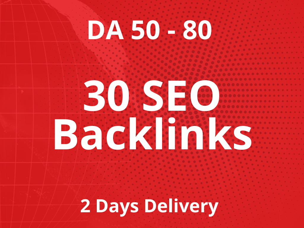 30 SEO Backlinks from high DA websites