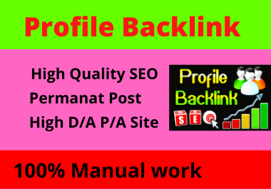 Live 20 Profile Backlinks High Authority Permanent Dofollow backlinks unique link Building 