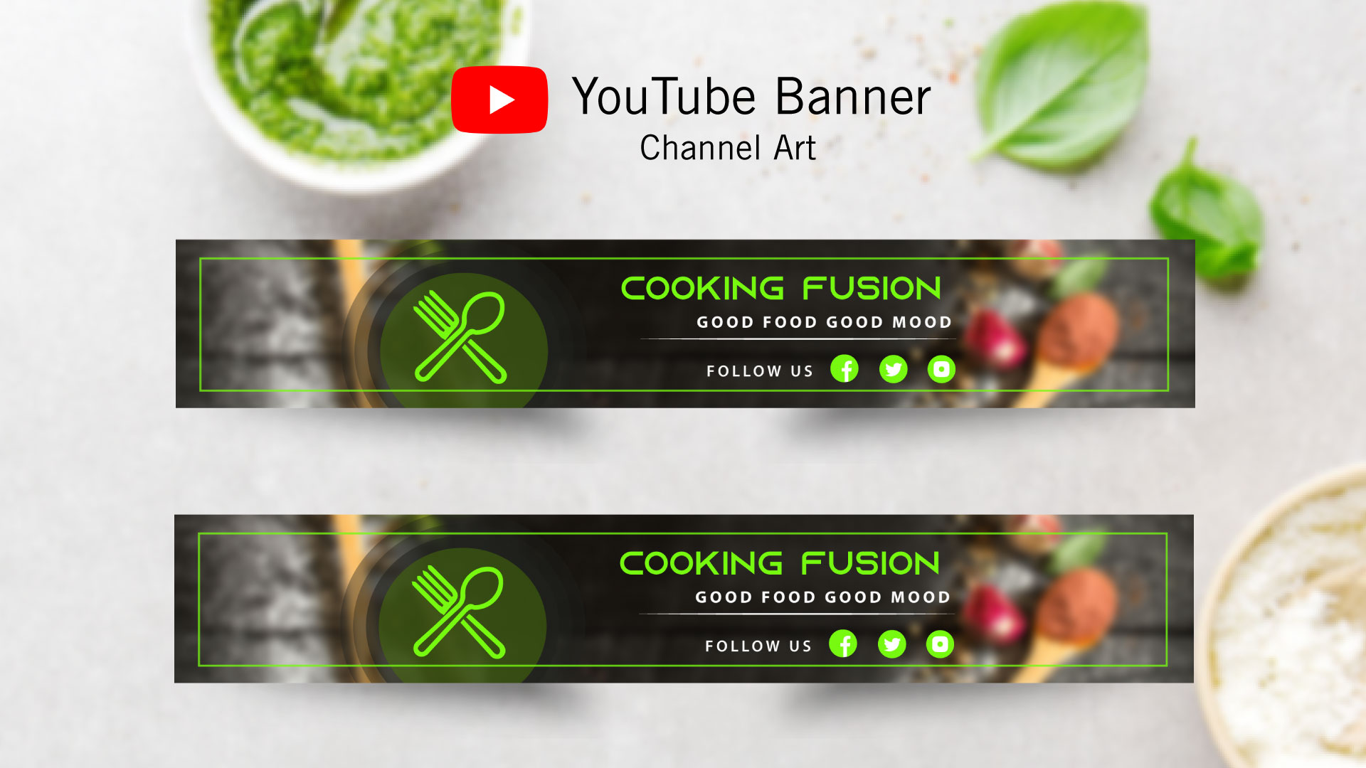 I'll create eye catchy youtube banner within 24 hour