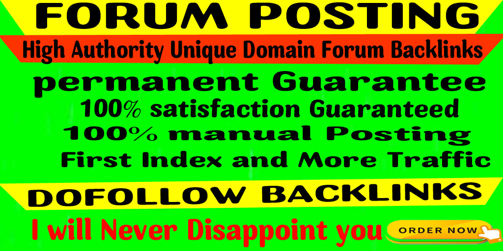  manually create 20 Dofollow Forum Posting SEO Backlinks for Google Ranking