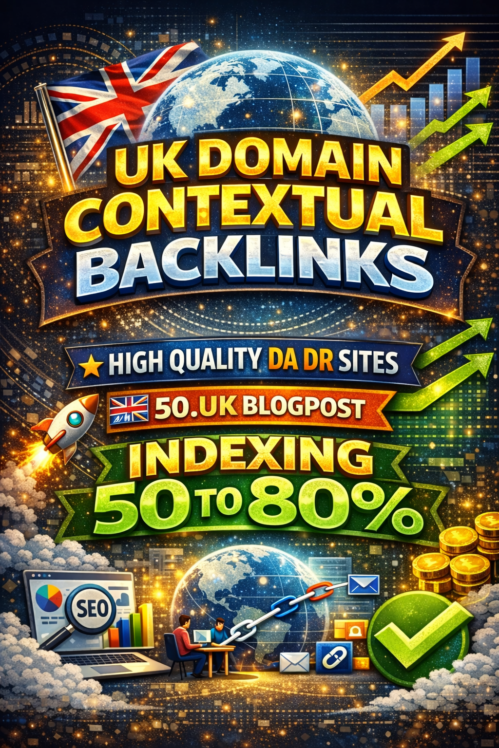 Premium 50 UK Blogposts DA DR50+ With Strong domain Indexing 50 to 80%