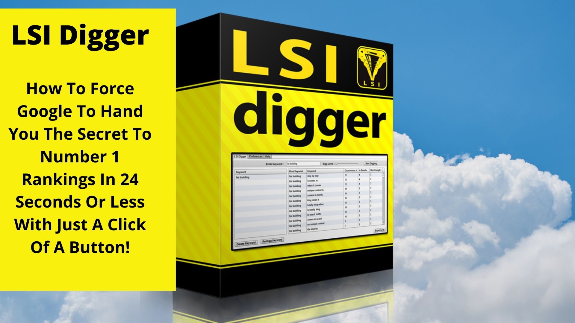 LSI Digger How To Force Google To Hand You The Secret To Number 1 Rankings In 24 Seconds