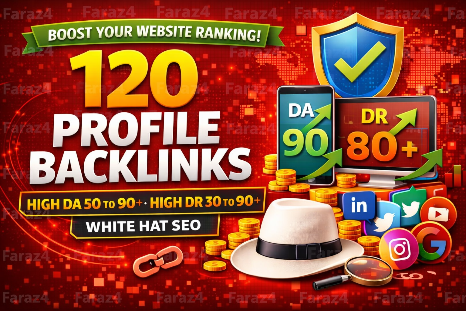 I will do 120 high da profile backlinks manually