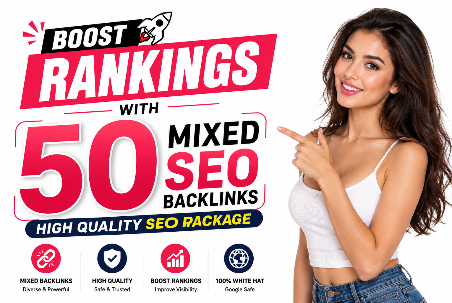 Boost Rankings with 50 Mixed SEO Backlinks High Quality SEO Package