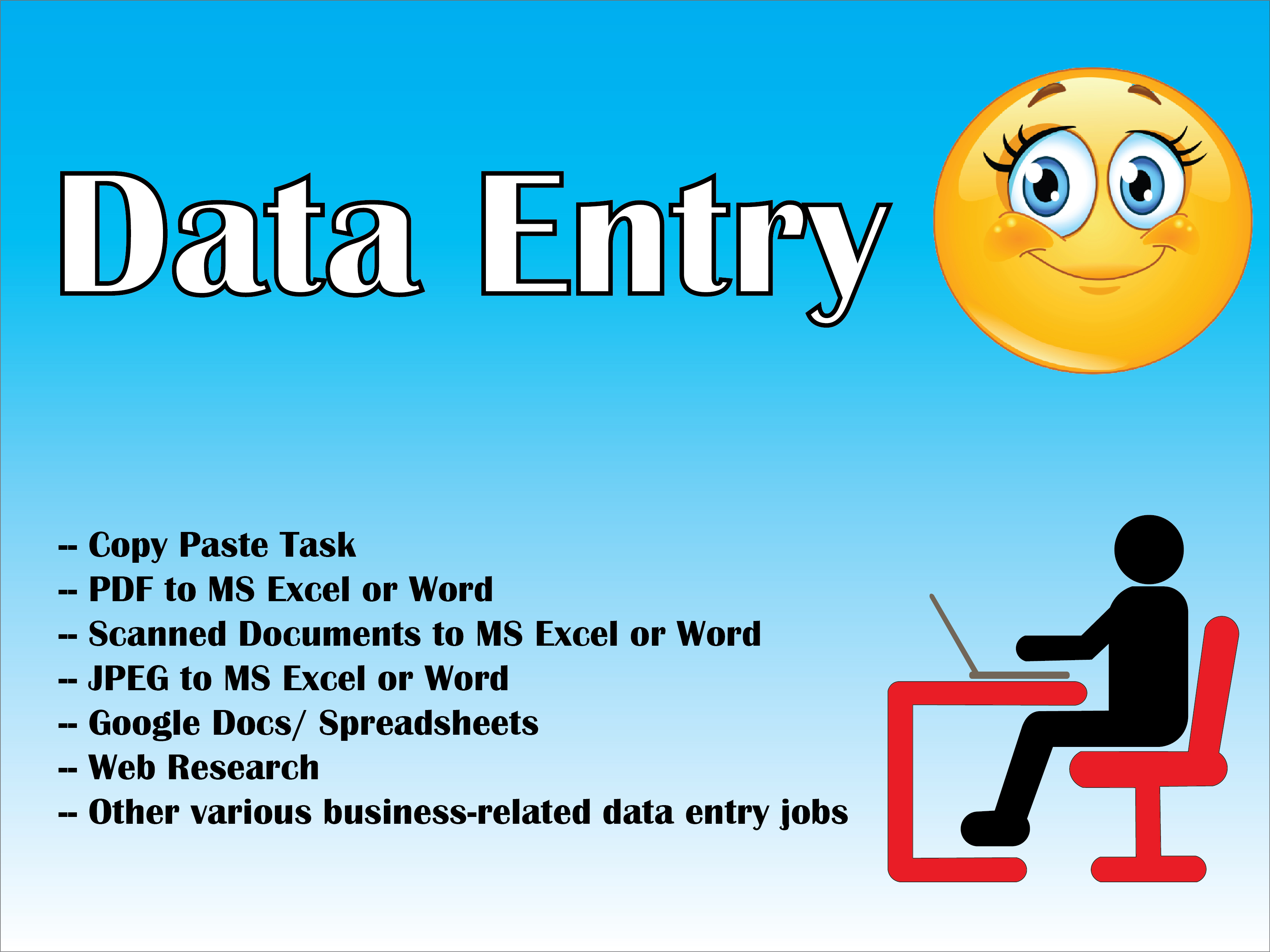  I Will do Professional Data Entry Service , Convert pdf to word or excel 