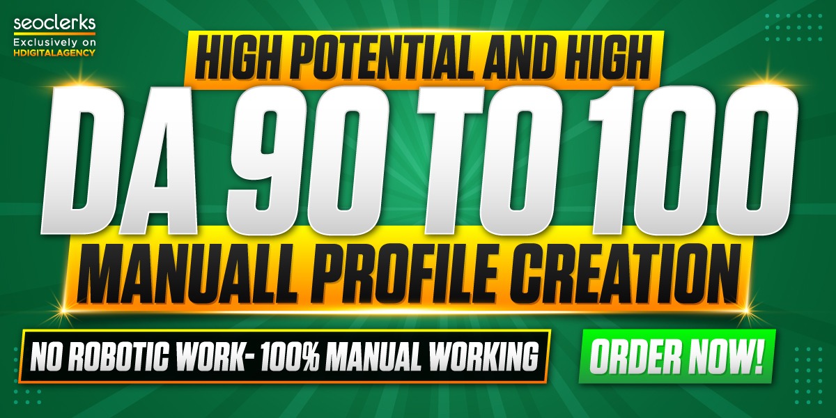 Build 50 Dofollow SEO Profile High Authority DA 90+Backlinks
