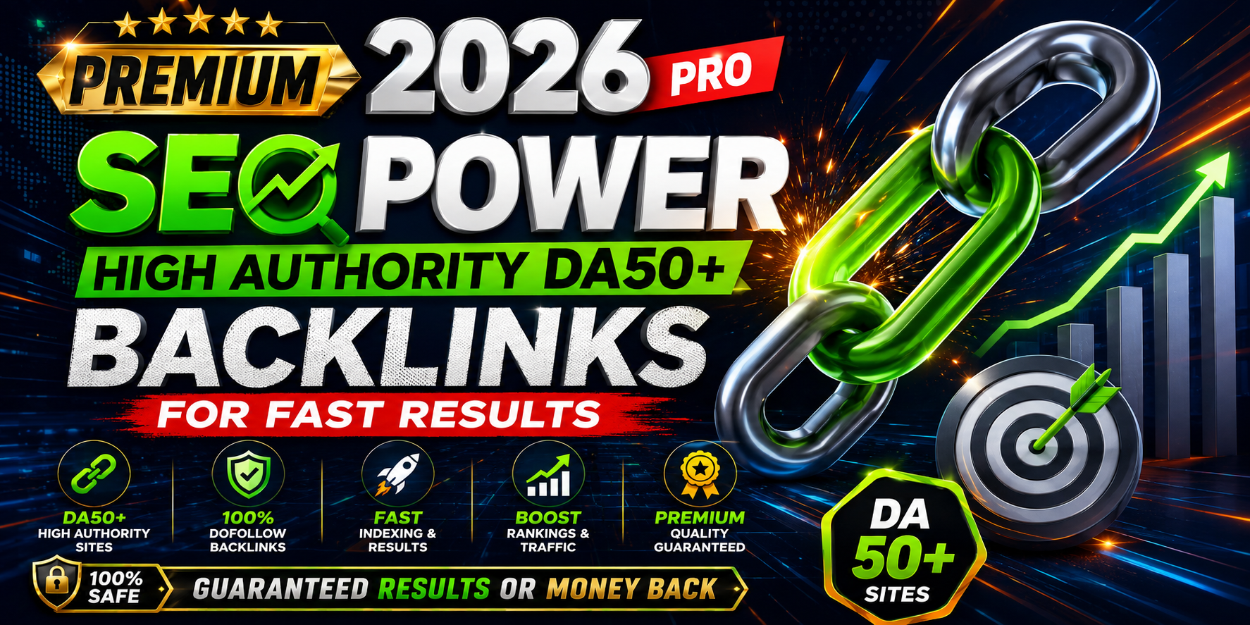 Mega Pro SEO Power with High Authority Traffic DA50+ Backlinks Fast Results