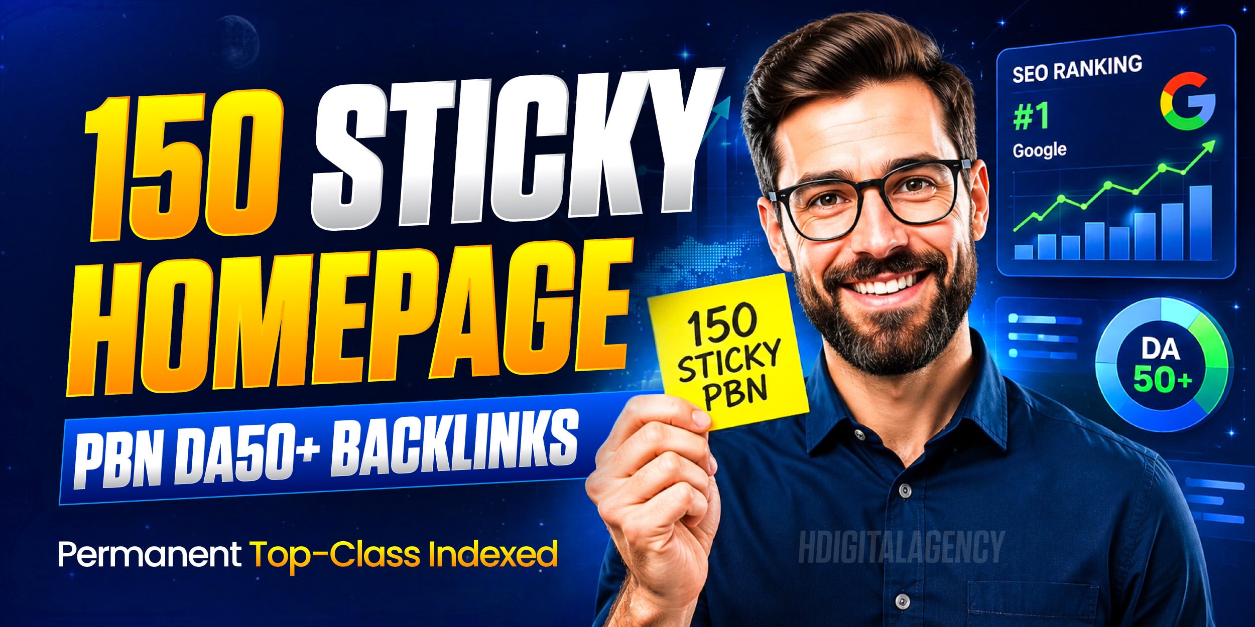 Make 150 Sticky Homepage PBN DA50+ Backlinks Permanent Top-Class Indexed 