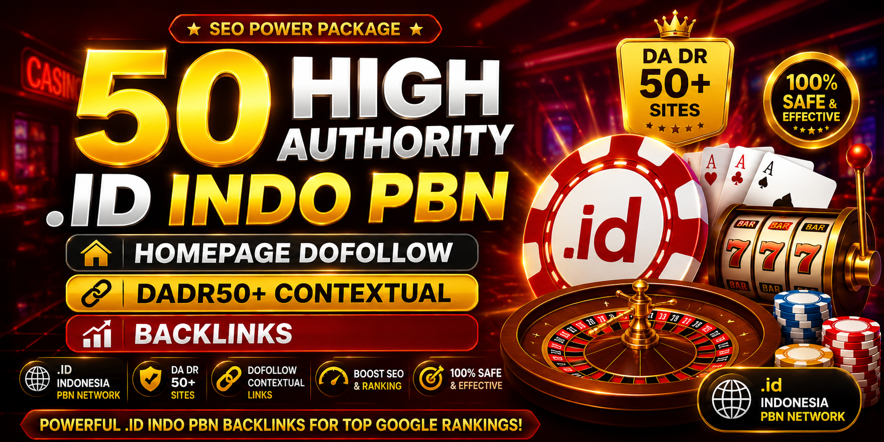 50 High Authority .id Indo PBN Homepage Dofollow Contextual DADR50+ Backlinks