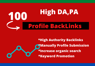 100 Manually High DA, PA Updated Profile backlinks 20...