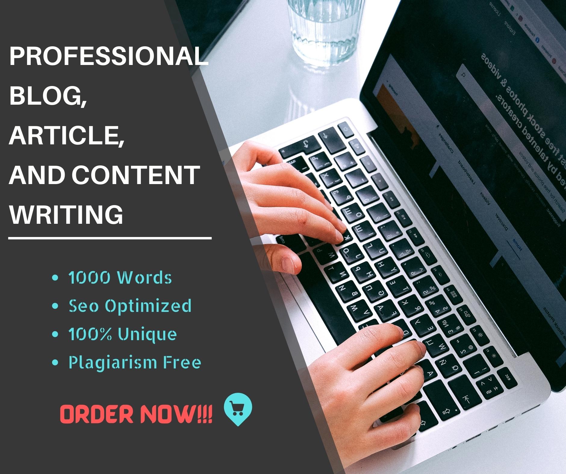 I Will Write 2 High Quality 1000 Words Article Or Blog Post