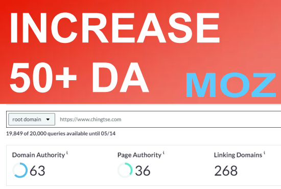 I will Increase Domain Authority DA 50