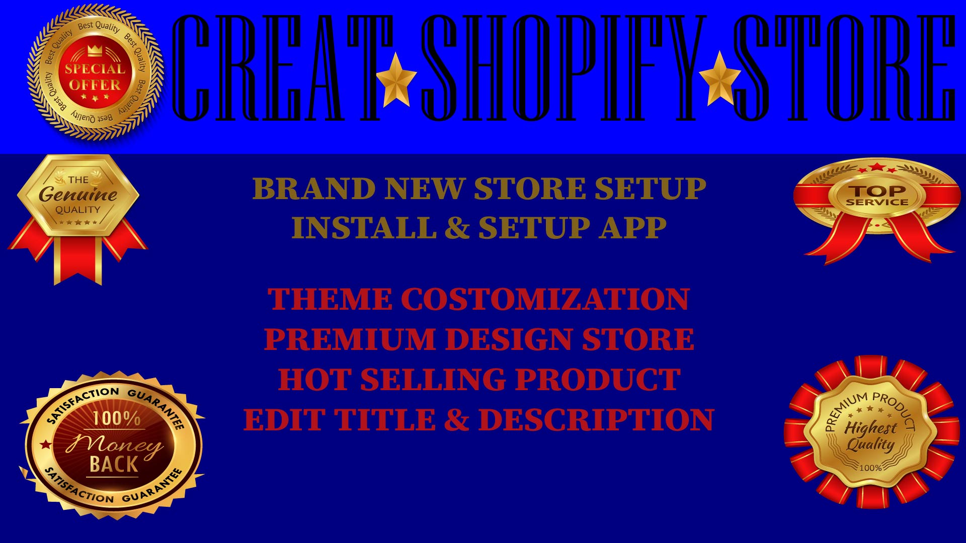 I will create shopify dropshipping store 